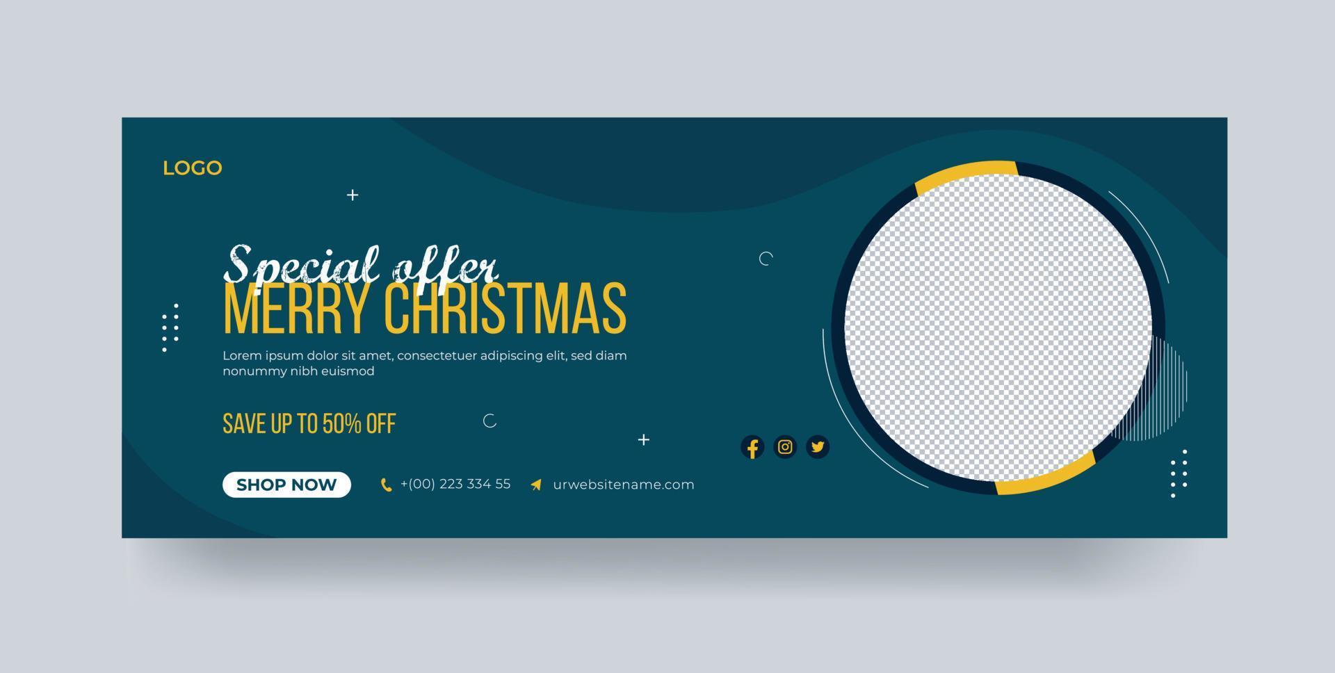 Merry Christmas special offer sale Christmas holiday advertisement promotion Christmas banner template vector