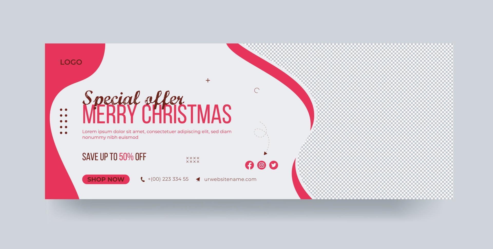 Merry Christmas special offer sale Christmas holiday advertisement promotion Christmas banner template vector