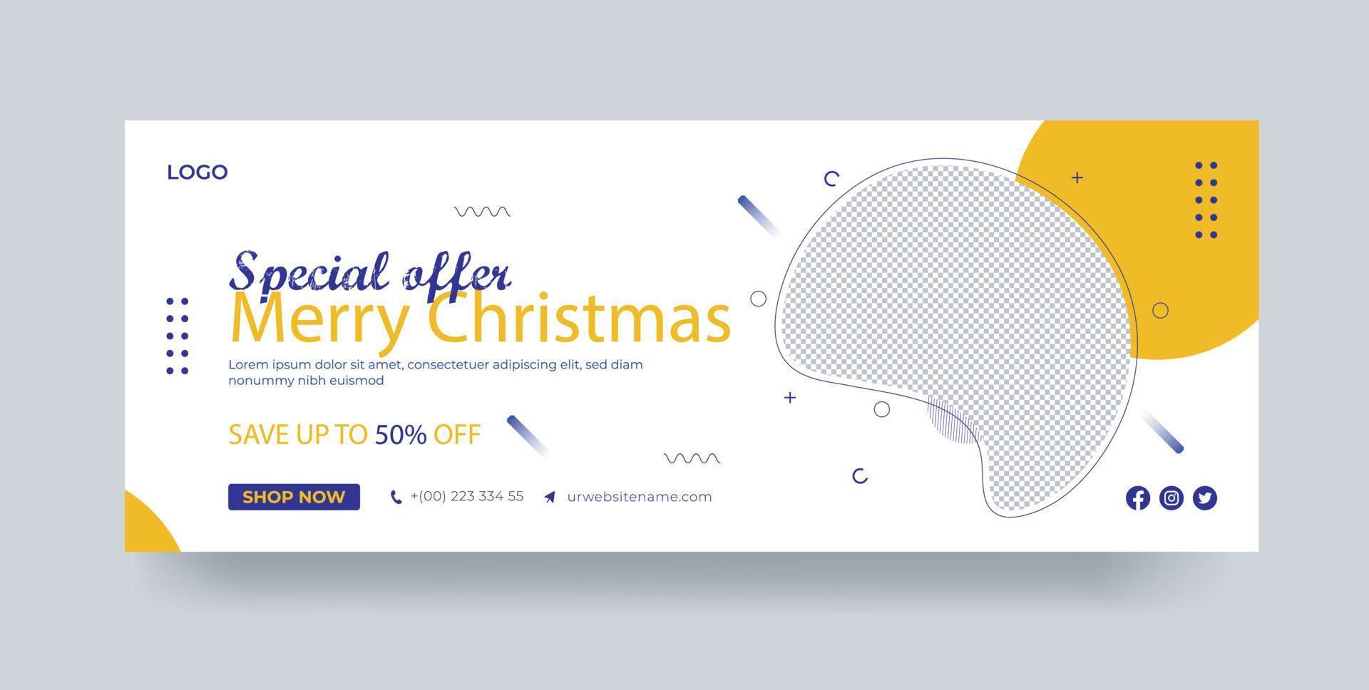 Merry Christmas special offer sale Christmas holiday advertisement promotion Christmas banner template vector