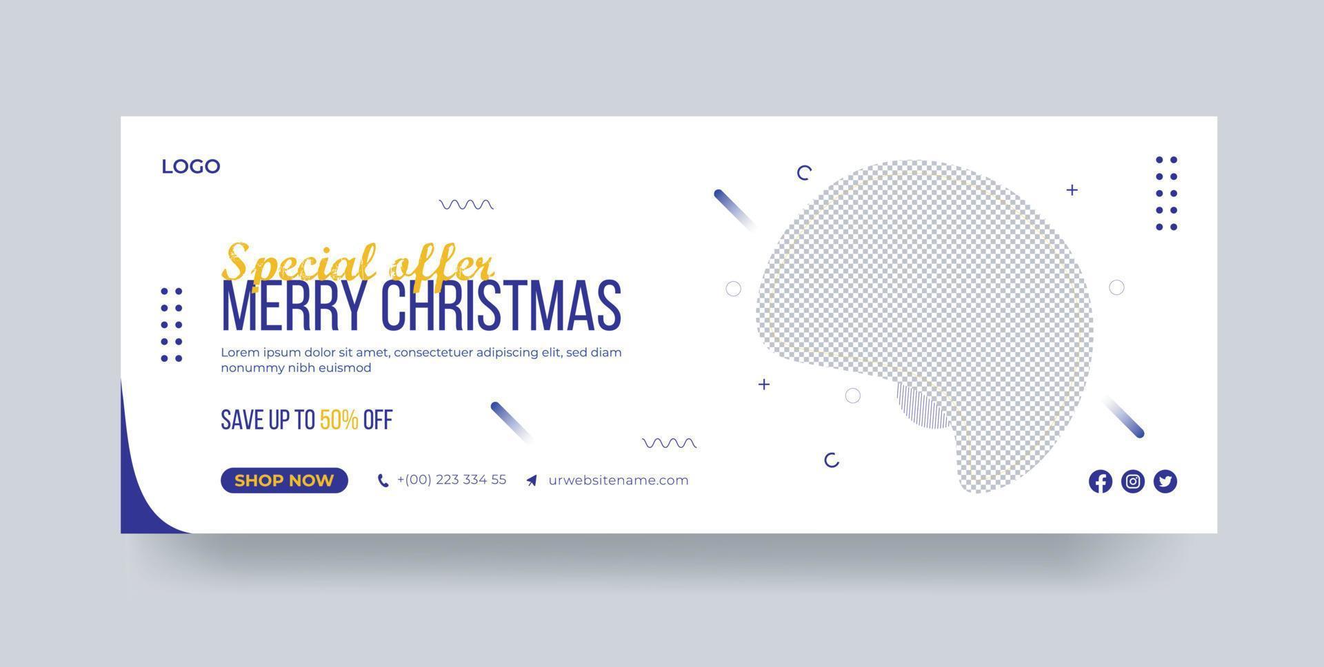 Merry Christmas special offer sale Christmas holiday advertisement promotion Christmas banner template vector