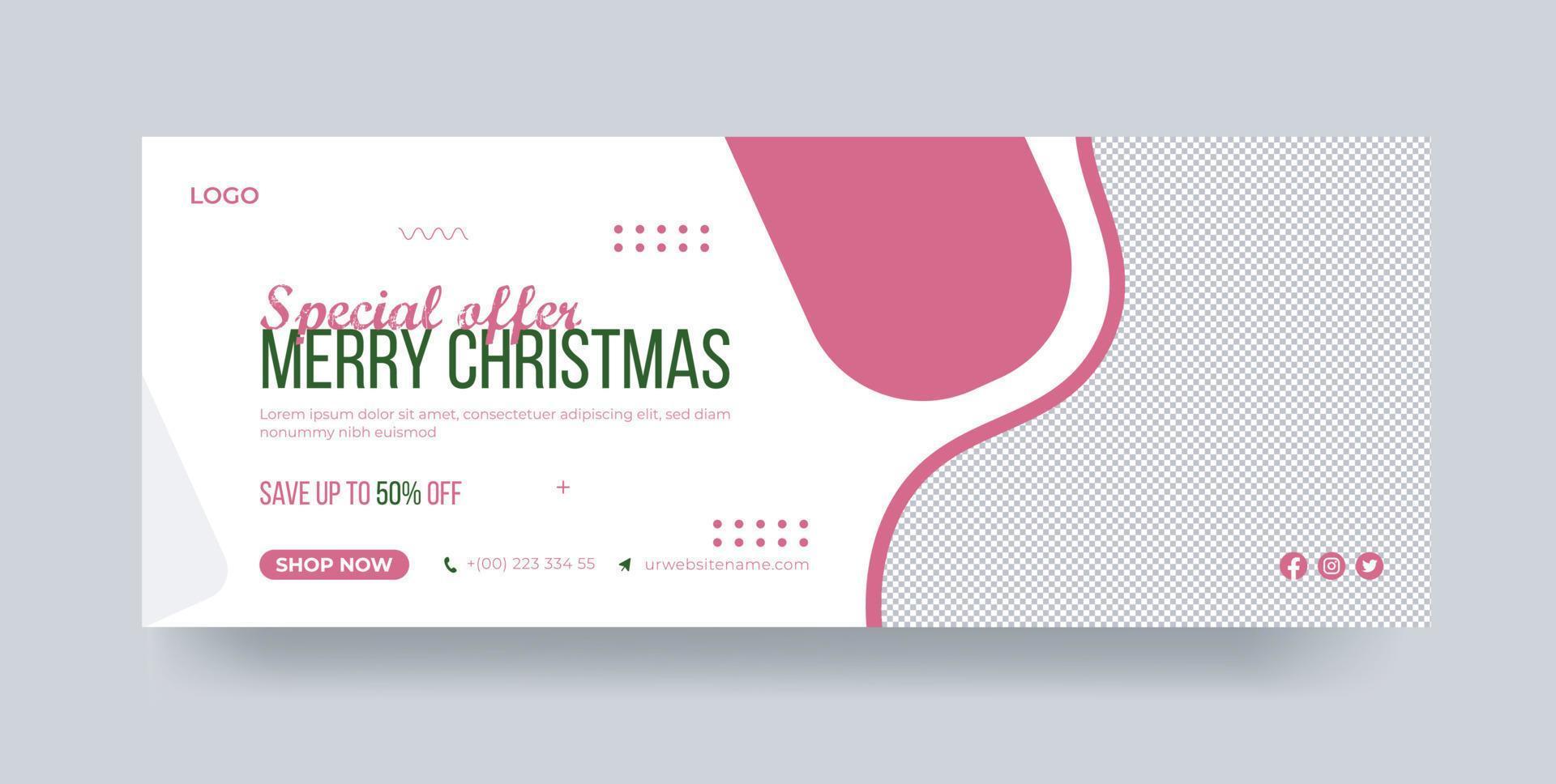 Merry Christmas special offer sale Christmas holiday advertisement promotion Christmas banner template vector
