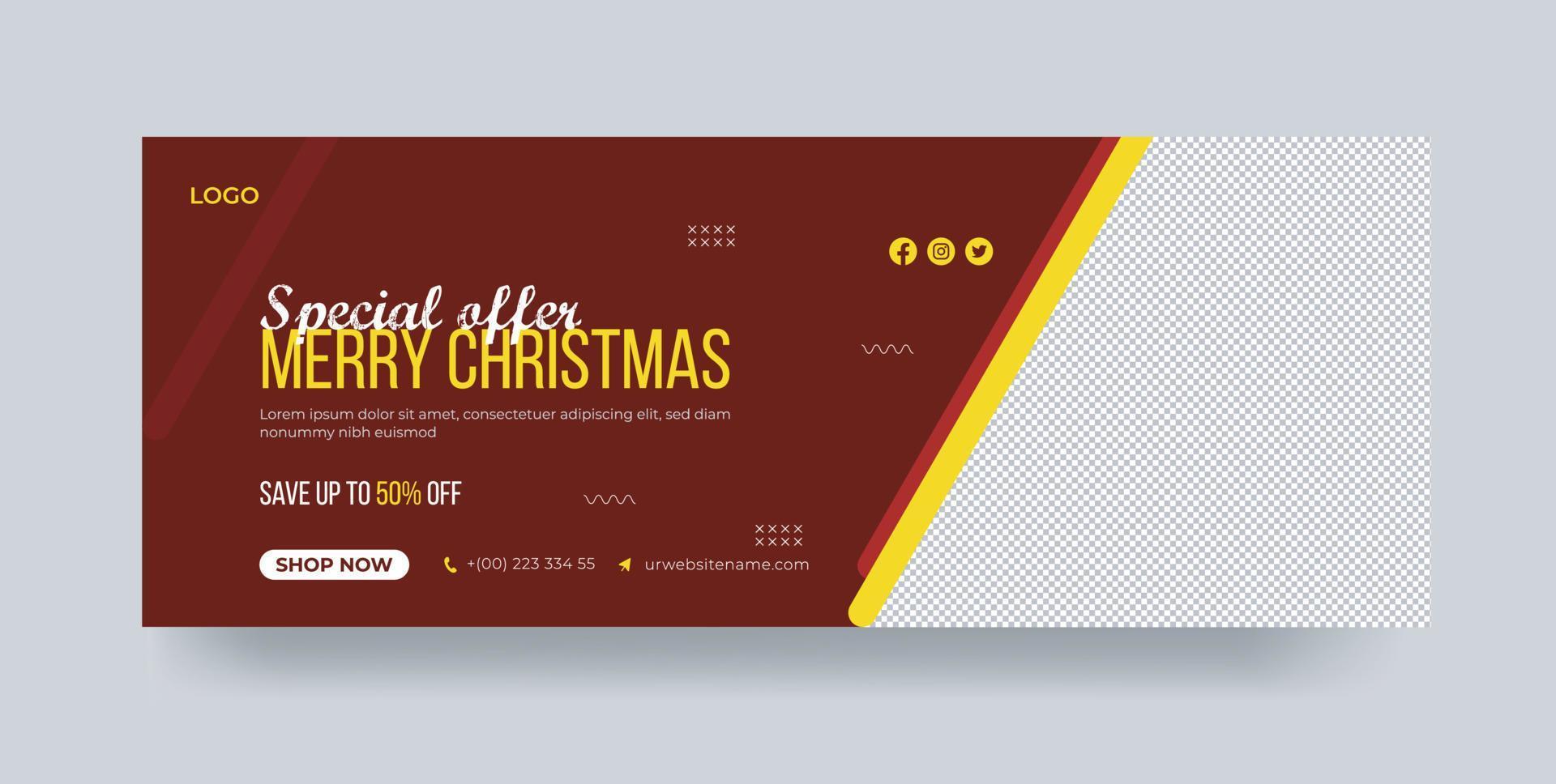Merry Christmas special offer sale Christmas holiday advertisement promotion Christmas banner template vector