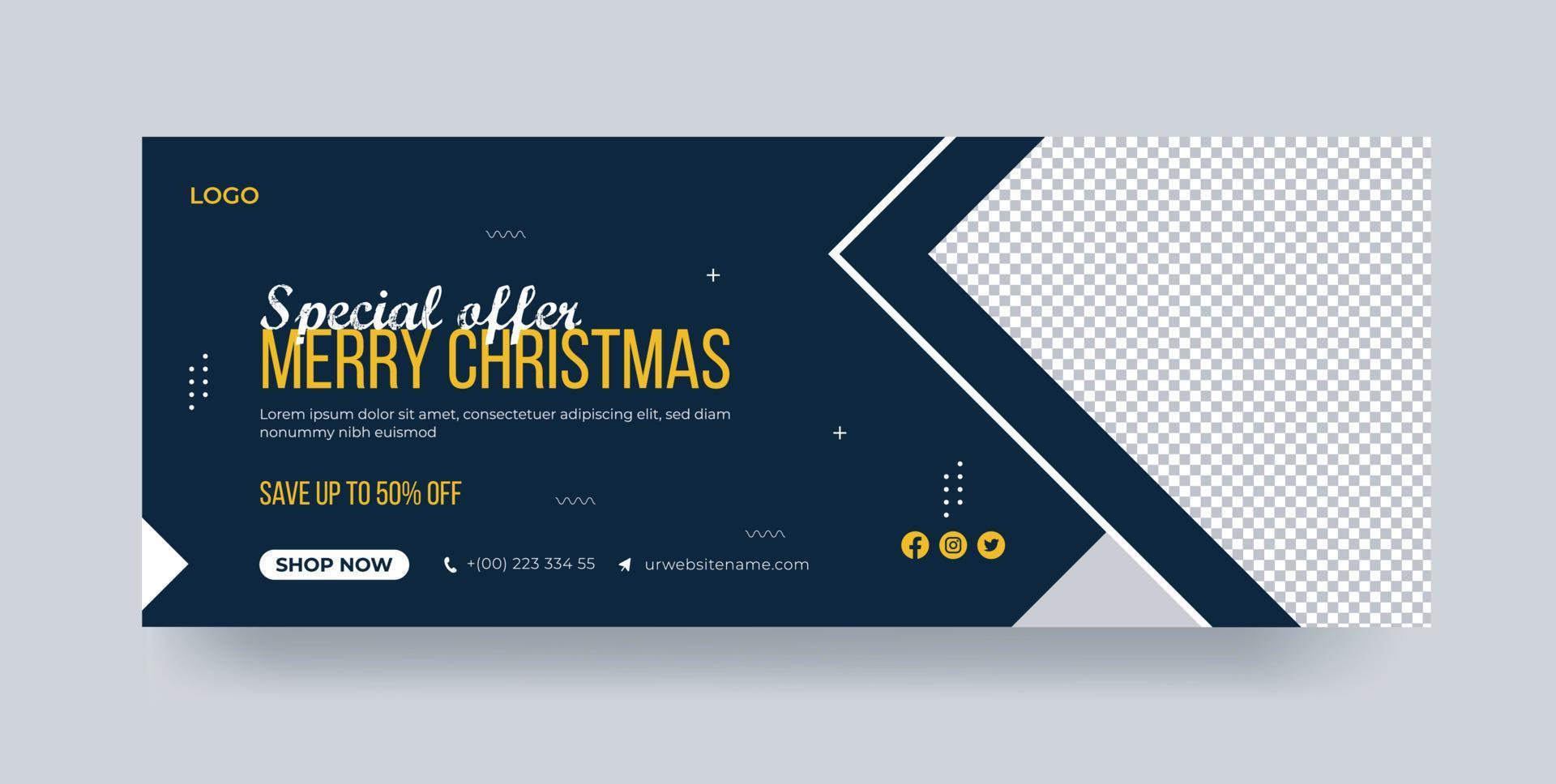 Merry Christmas special offer sale Christmas holiday advertisement promotion Christmas banner template vector