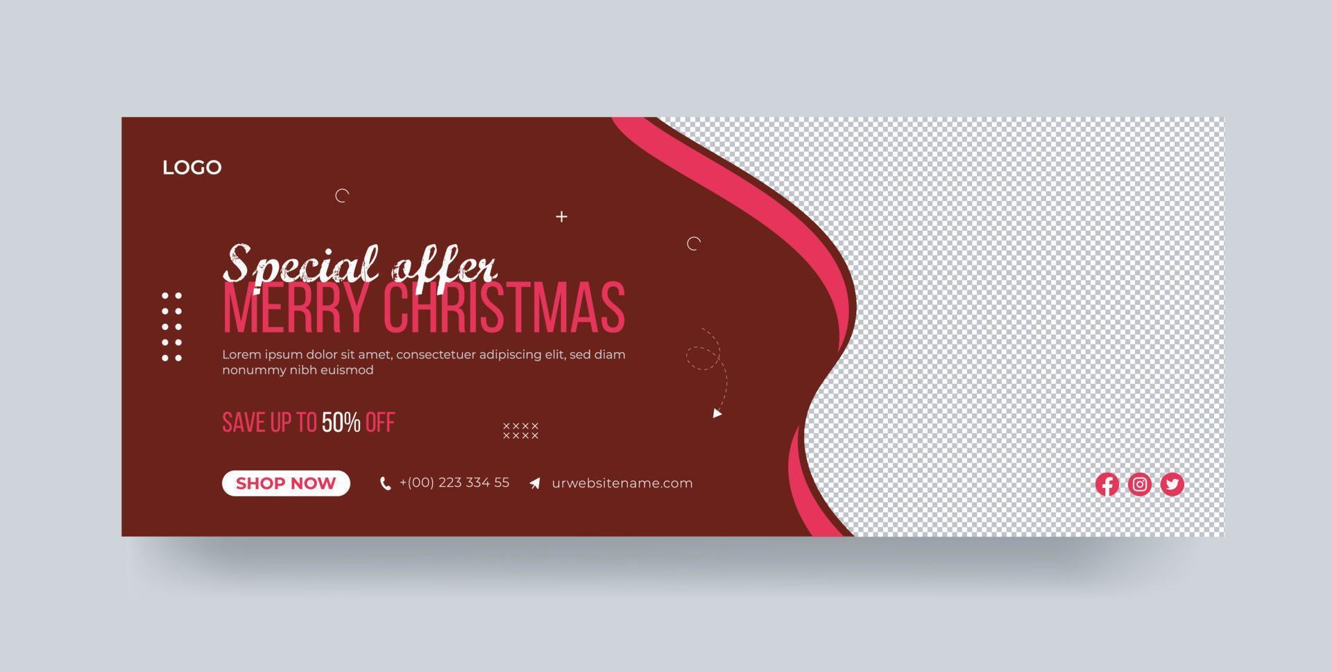 Merry Christmas special offer sale Christmas holiday advertisement promotion Christmas banner template vector