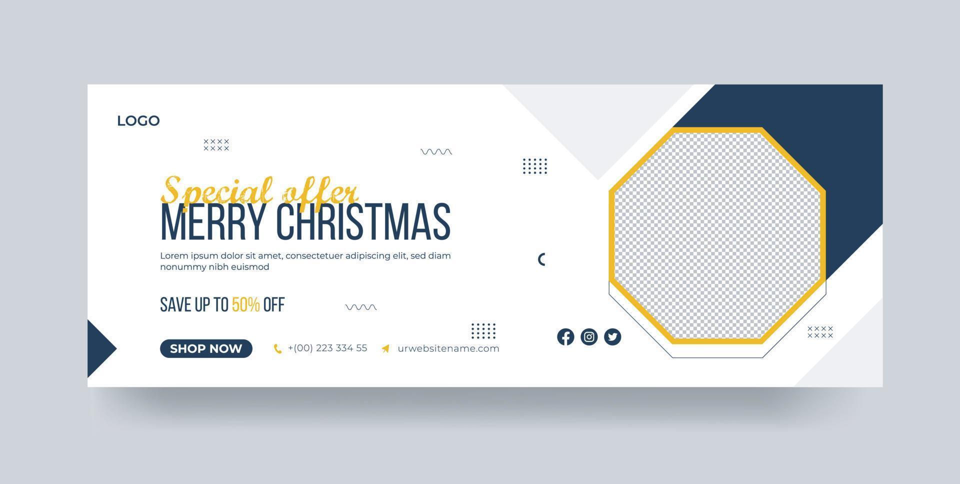 Merry Christmas special offer sale Christmas holiday advertisement promotion Christmas banner template vector