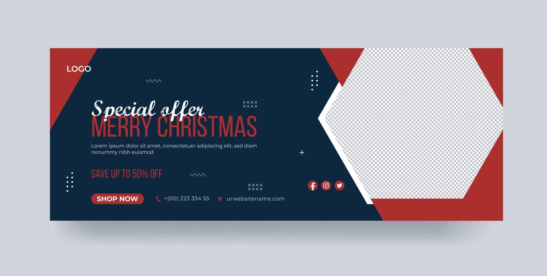 Merry Christmas special offer sale Christmas holiday advertisement promotion Christmas banner template vector