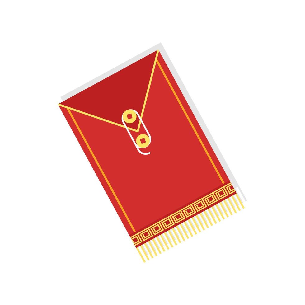 Chinese red ang pao illustration. Chinese red pocket enpelove vector