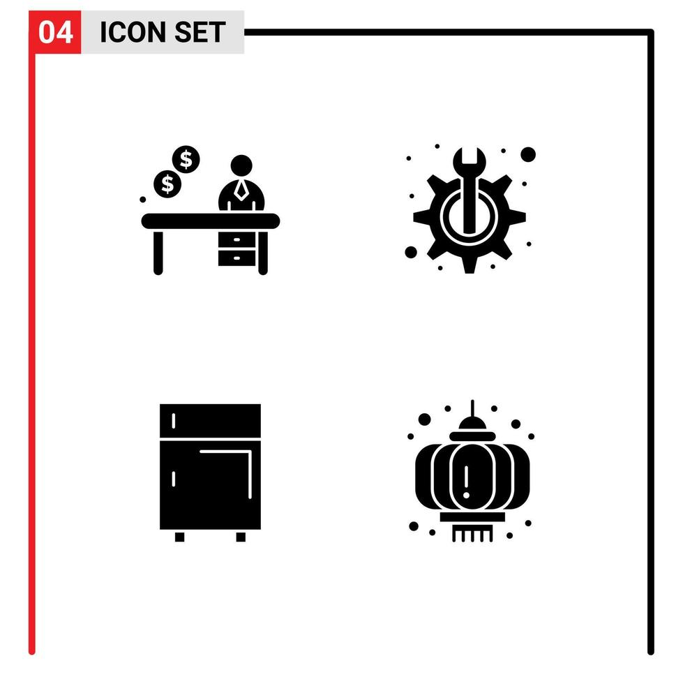 User Interface Solid Glyph Pack of modern Signs and Symbols of business electric reception technical equipment Editable Vector Design Elements