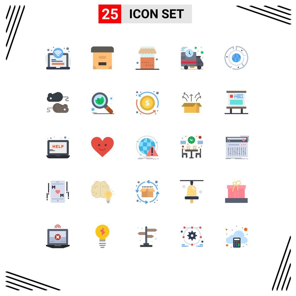Universal Icon Symbols Group of 25 Modern Flat Colors of data business food big fast Editable Vector Design Elements