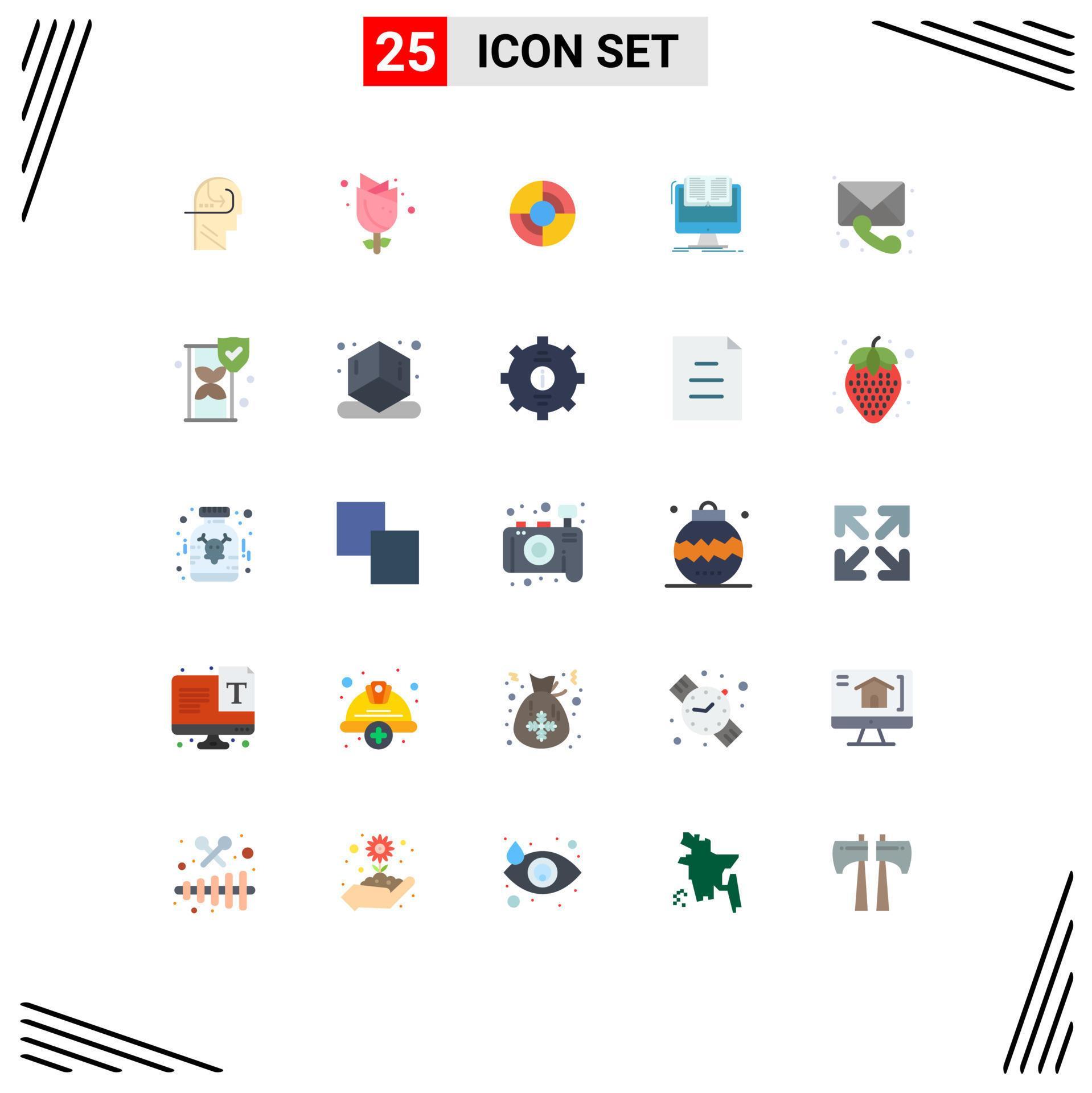 Set of 25 Modern UI Icons Symbols Signs for medical cv define computer
