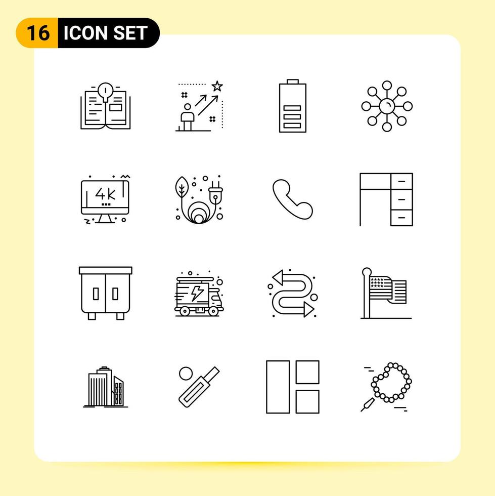 16 Universal Outlines Set for Web and Mobile Applications skin protection skin care battery skin half Editable Vector Design Elements