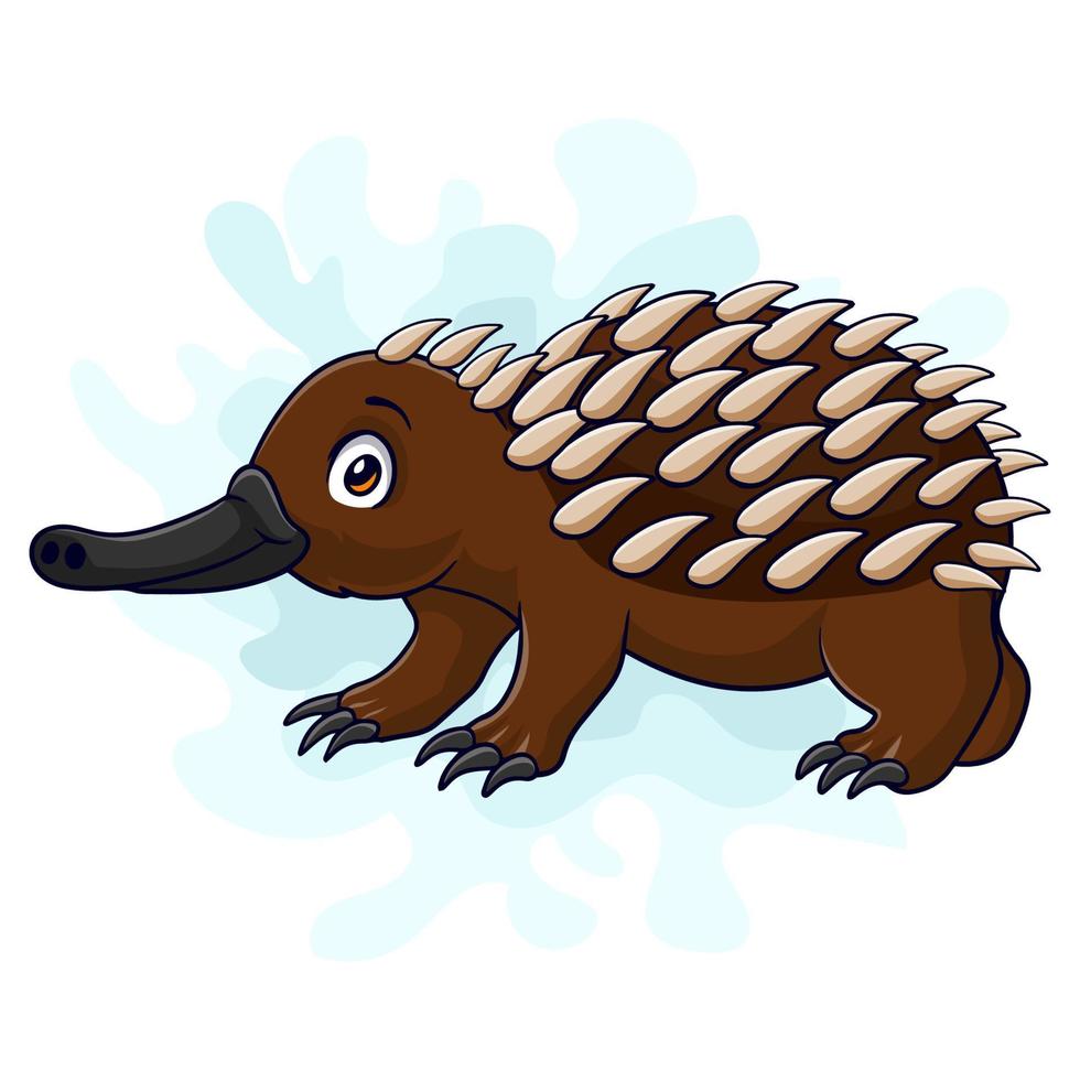 Cartoon funny echidna isolated on white background vector