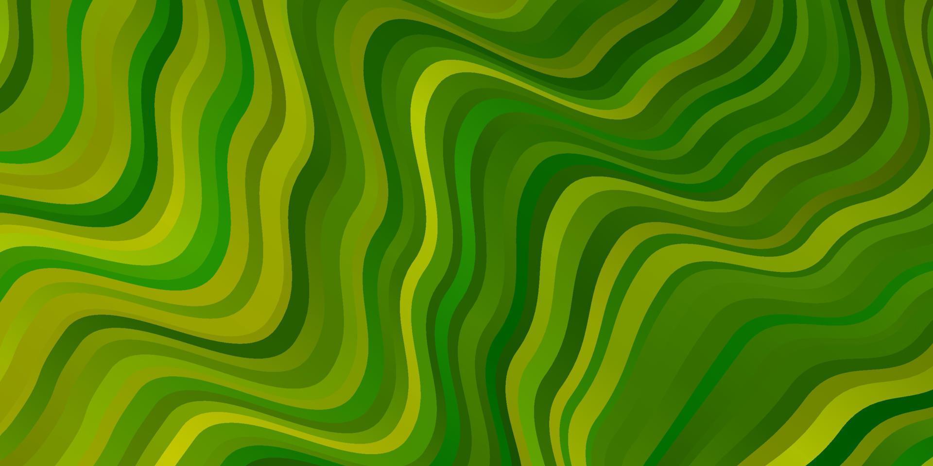 textura de vector verde claro, amarillo con líneas torcidas.