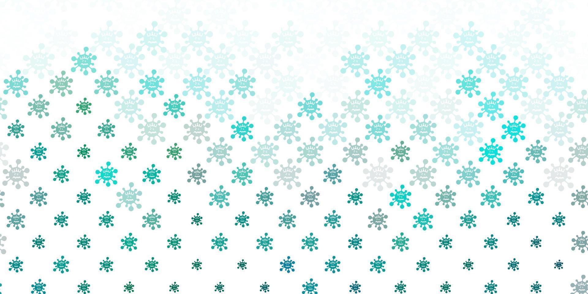 Light Blue, Green vector pattern with coronavirus elements.