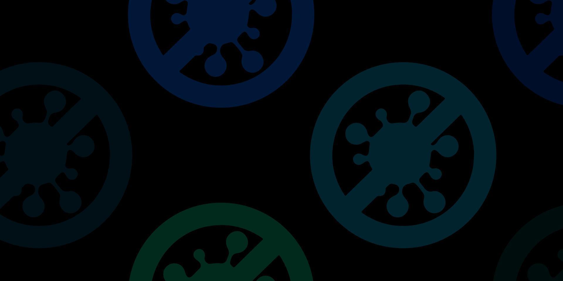 Dark Blue, Green vector texture with disease symbols.