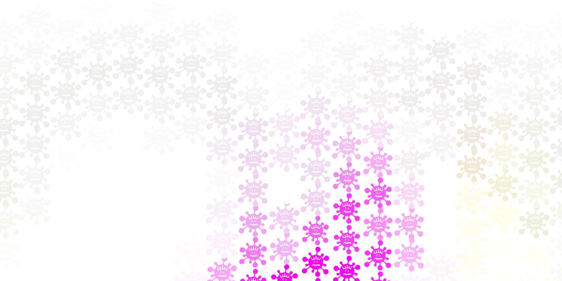 Light Pink, Red vector background with covid-19 symbols.