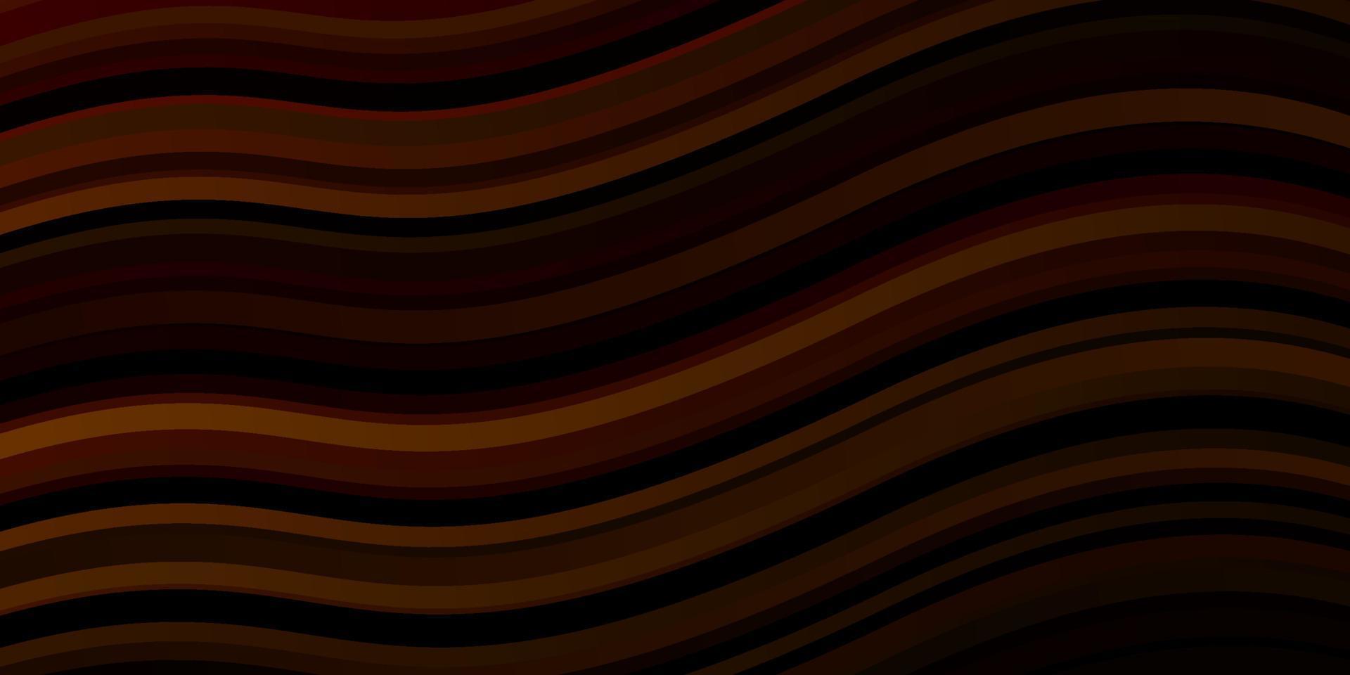 Dark Orange vector pattern with curves.