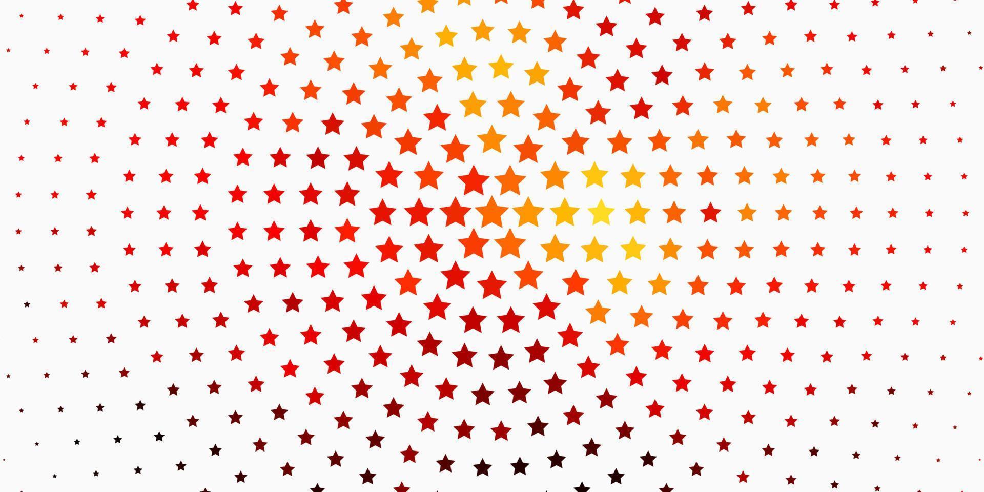 diseño de vector naranja claro con estrellas brillantes.