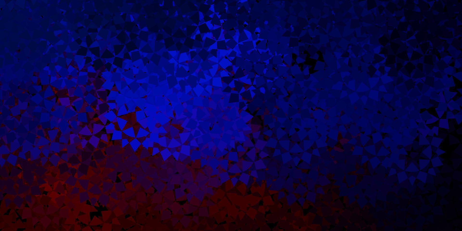 textura de vector azul oscuro, rojo con triángulos al azar.