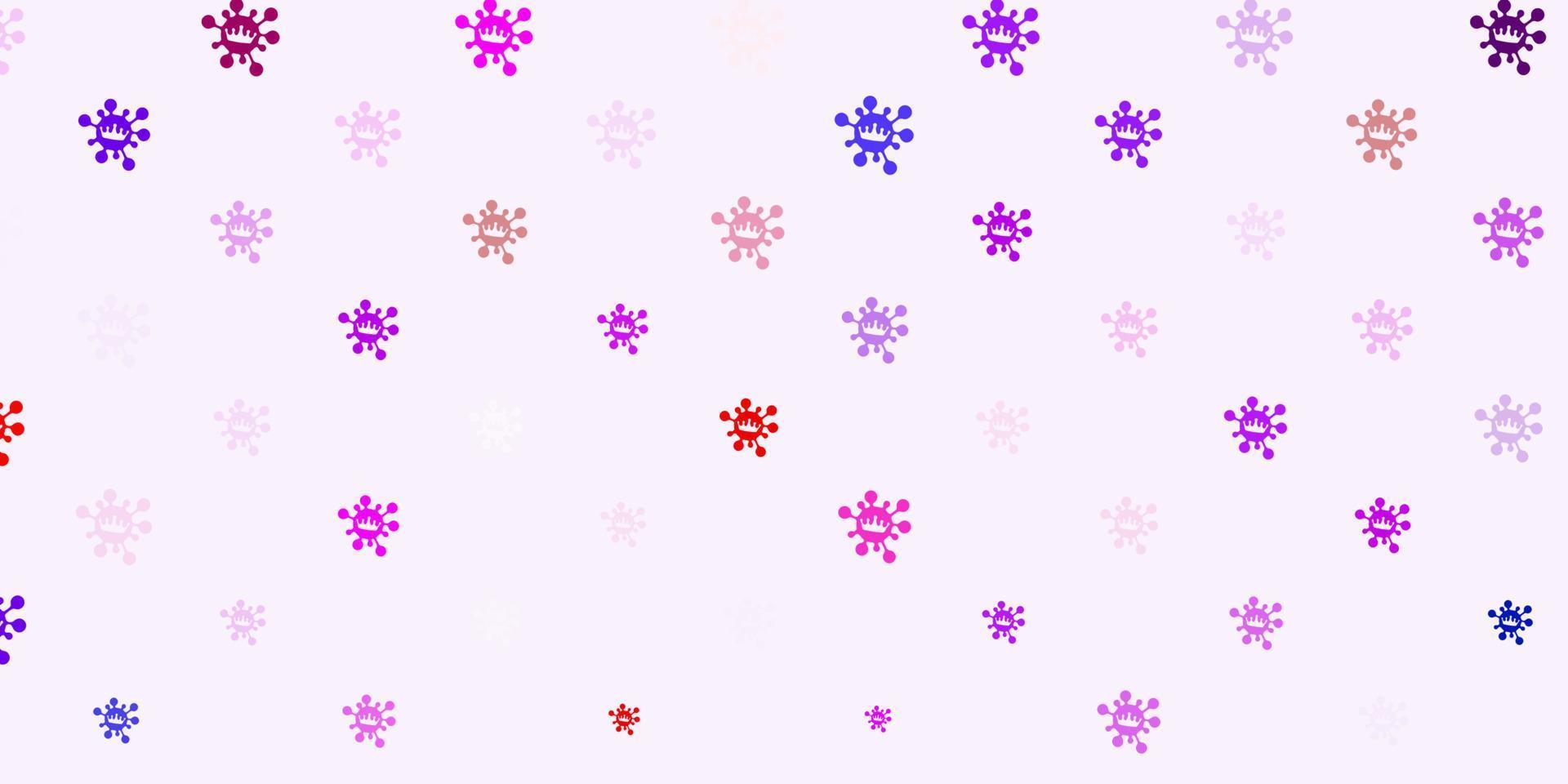 Light blue, red vector texture with disease symbols.