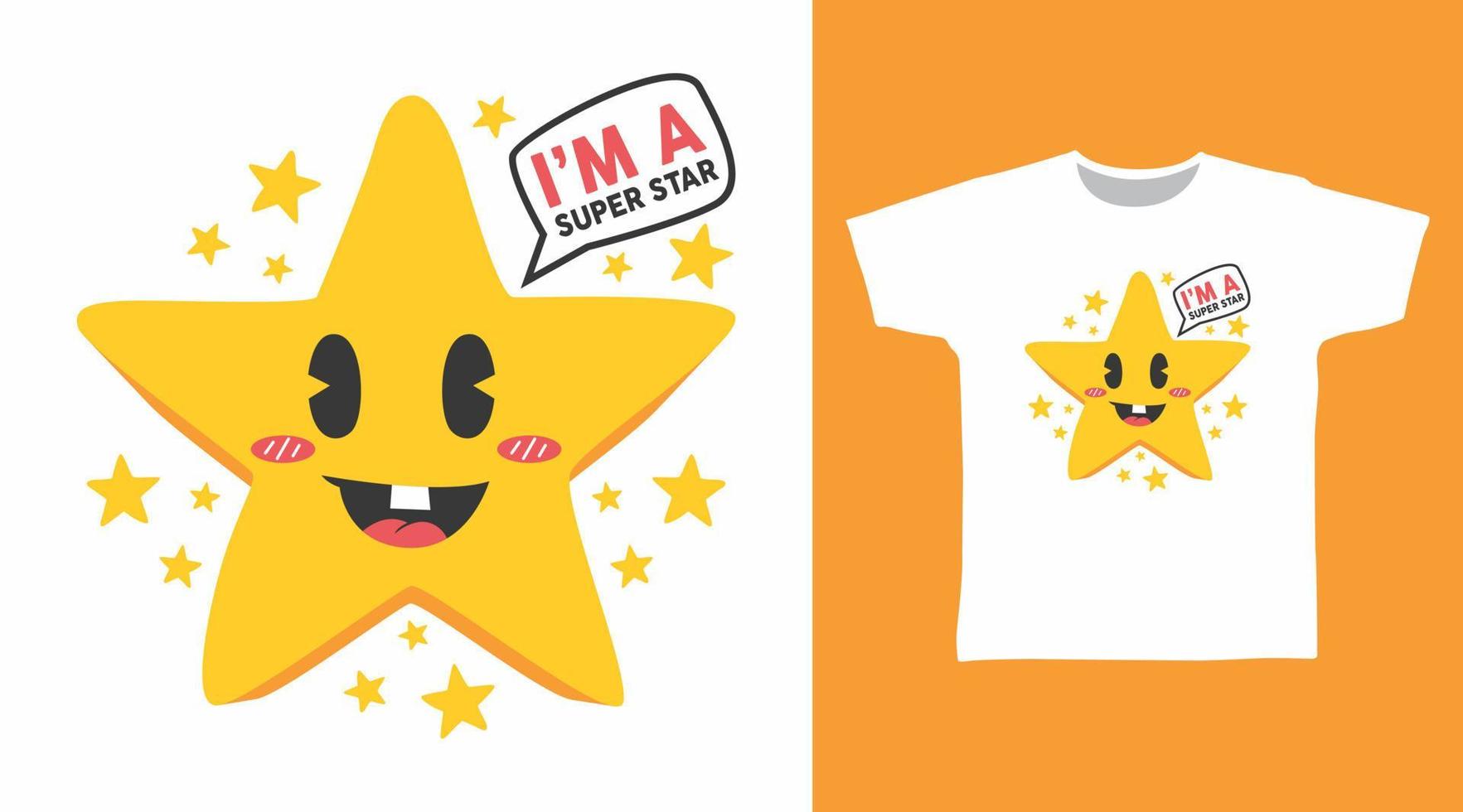 Cute super star design vector illustration ready for print on tees.