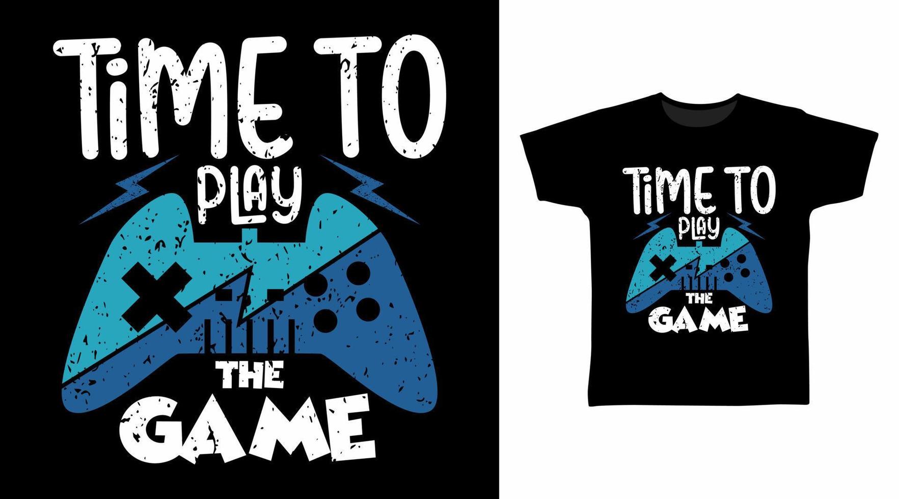 Time To Play The Game T-shirt design typography Illustration on black background, good for poster, print and other uses. vector