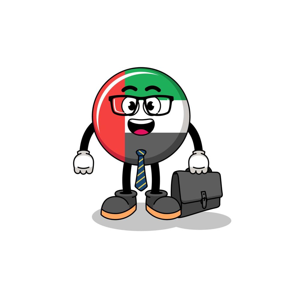 UAE flag mascot as a businessman vector