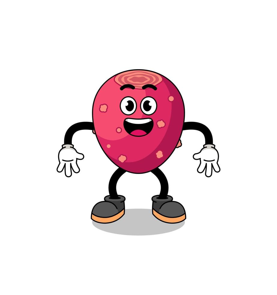 prickly pear cartoon with surprised gesture vector