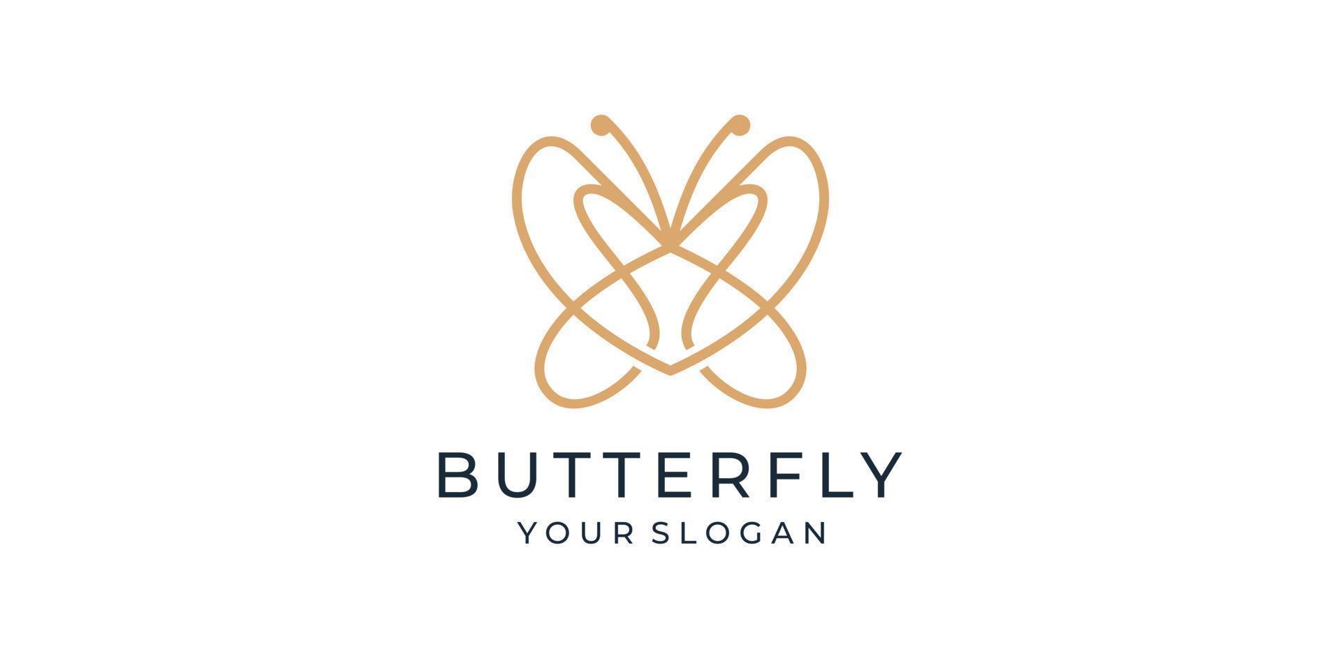 linear butterfly logo design icon symbol. vector