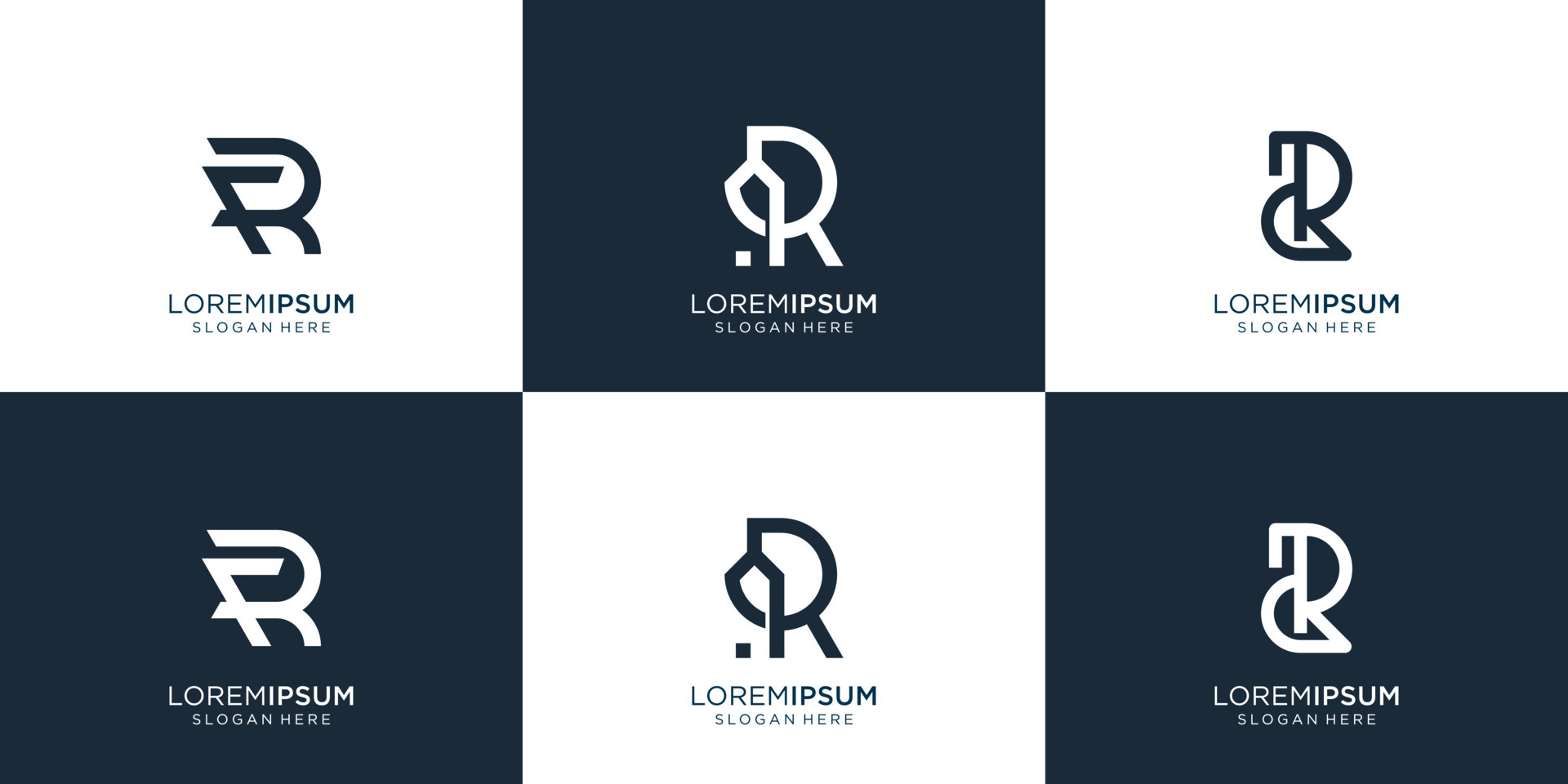 minimalist letter r design collection. icon set logo m modern concept ...