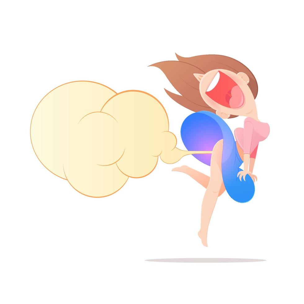 Farting woman cartoon vector