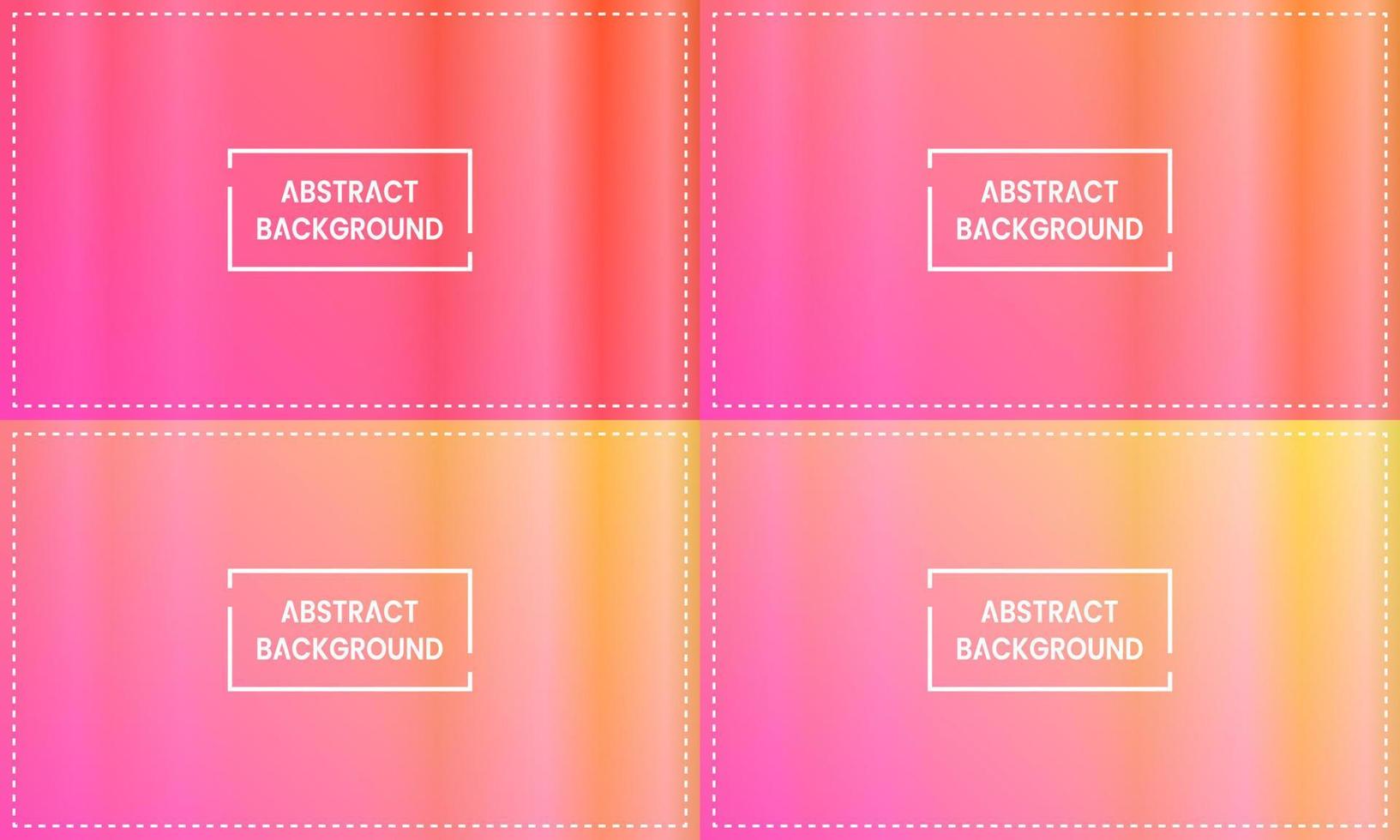 sets of orange, yellow and pink gradient. abstract background with vertical shining and frame. simple, modern and color. use for homepage, backgdrop, wallpaper, cover, poster, banner or copy space vector