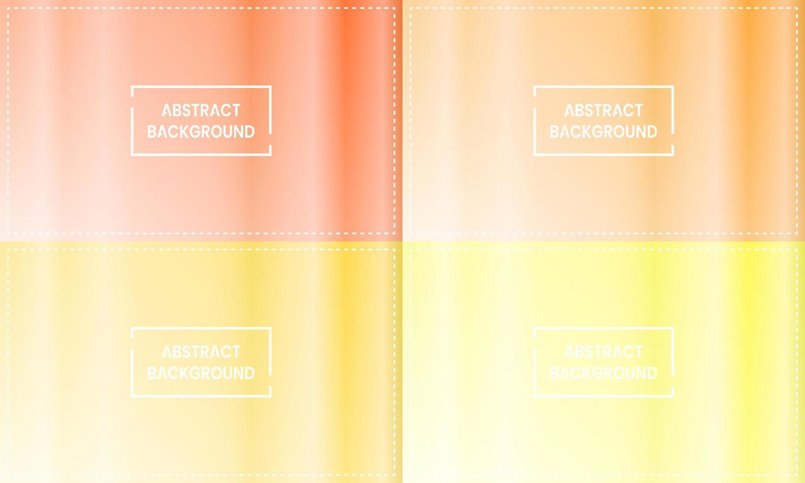 four sets of yellow, orange and white gradient. vertical shine abstract background. simple, modern and colorful style. use for homepage, backgdrop, wallpaper, card, cover, poster, banner or copy space vector