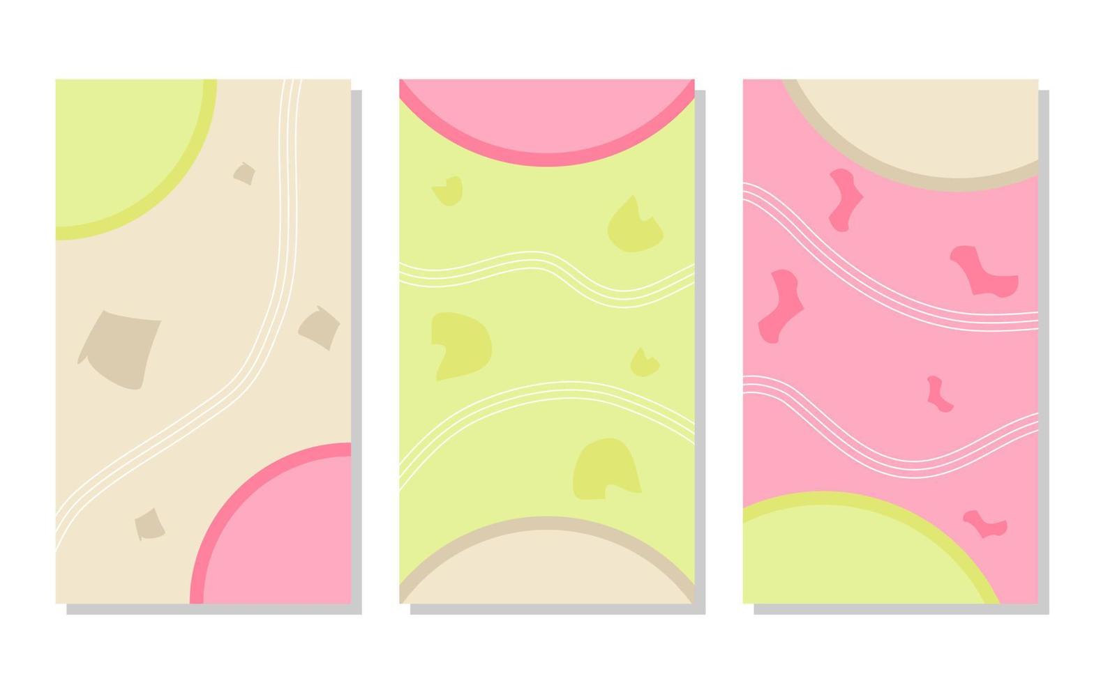 conjunto de amarillo, gris y rosa. fondo abstracto alegre con color pastel. concepto simple, plano y colorido. utilizado para papel tapiz, telón de fondo, historias de medios sociales, espacio de copia y afiche vector