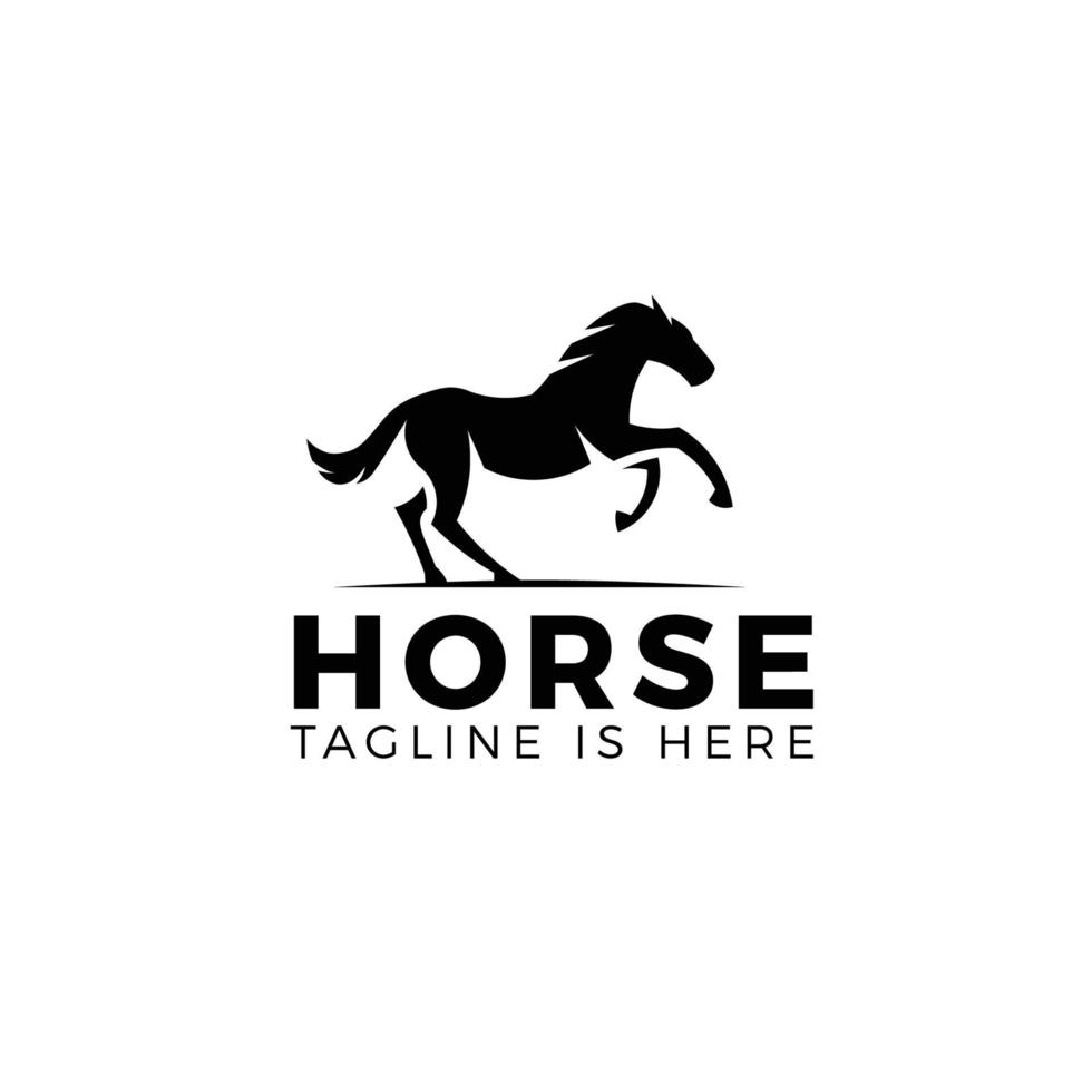 Running horse logo template isolated on white background vector