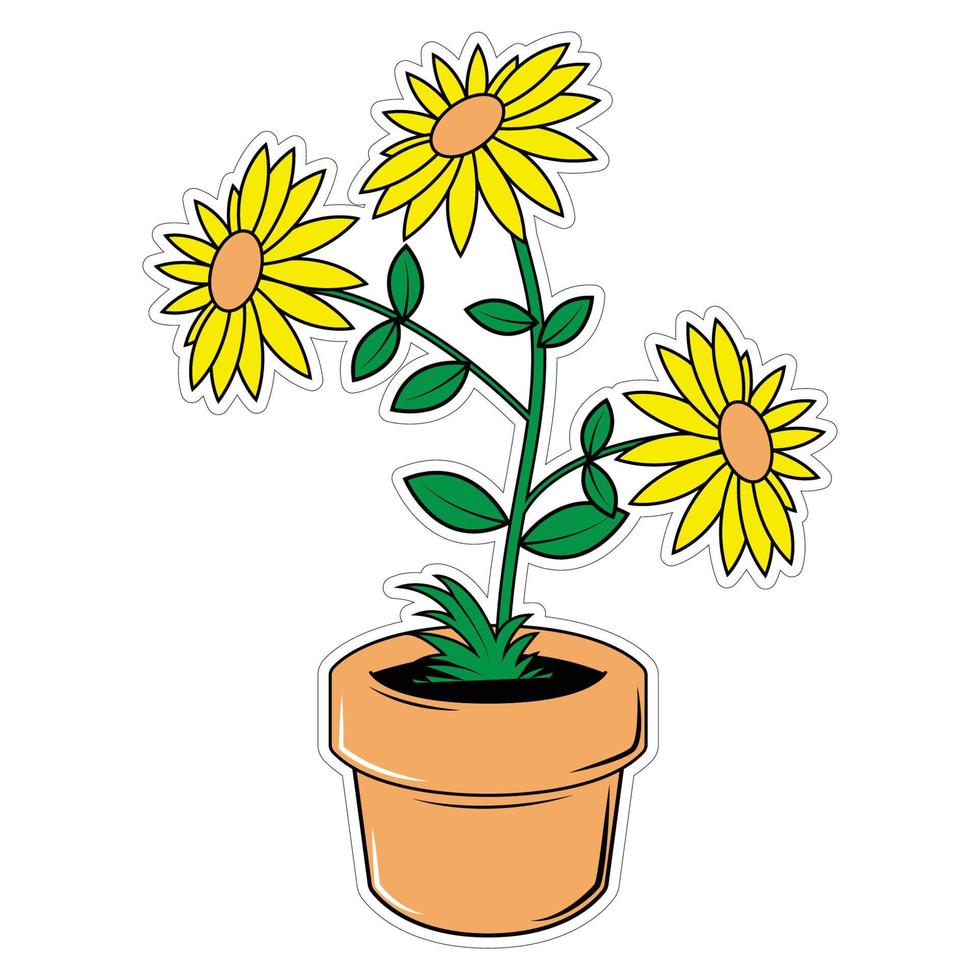 cute flower illustration graphic vector