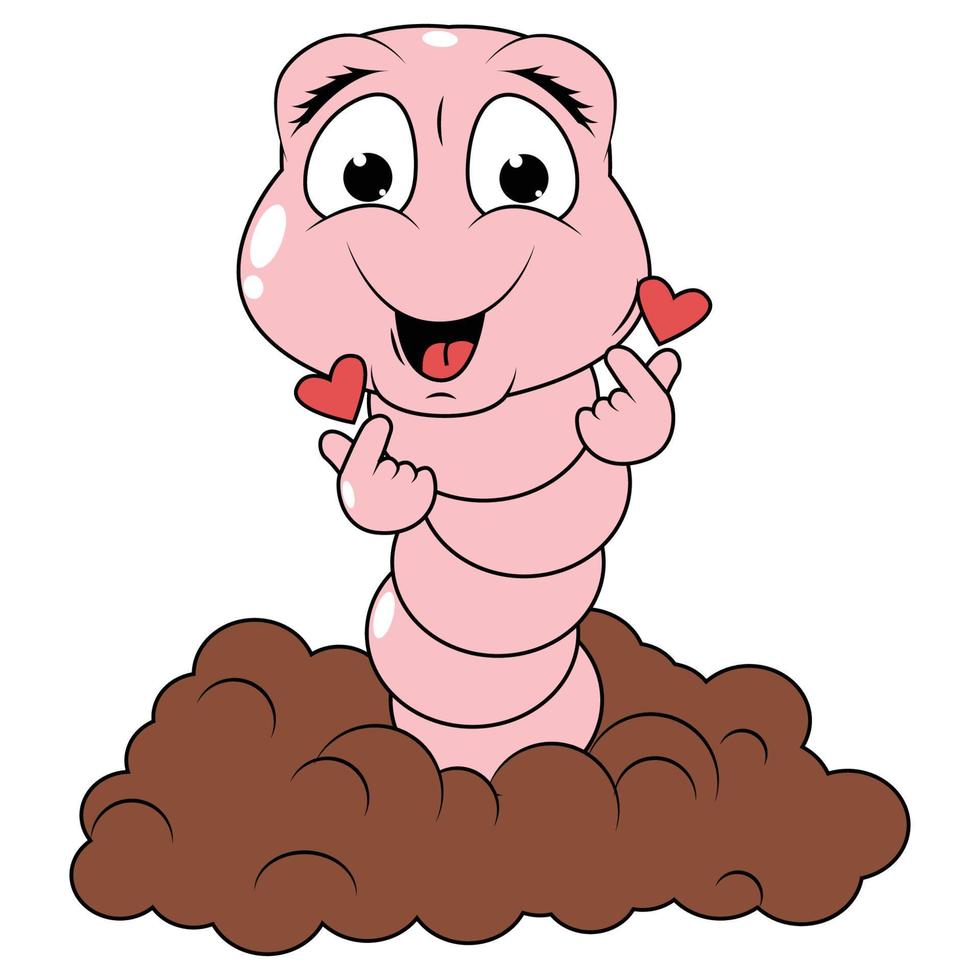 cute worm animal cartoon graphic 16247198 Vector Art at Vecteezy