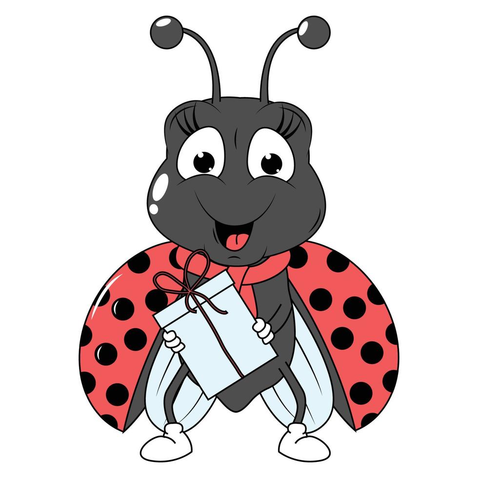 cute ladybug animal cartoon graphic vector