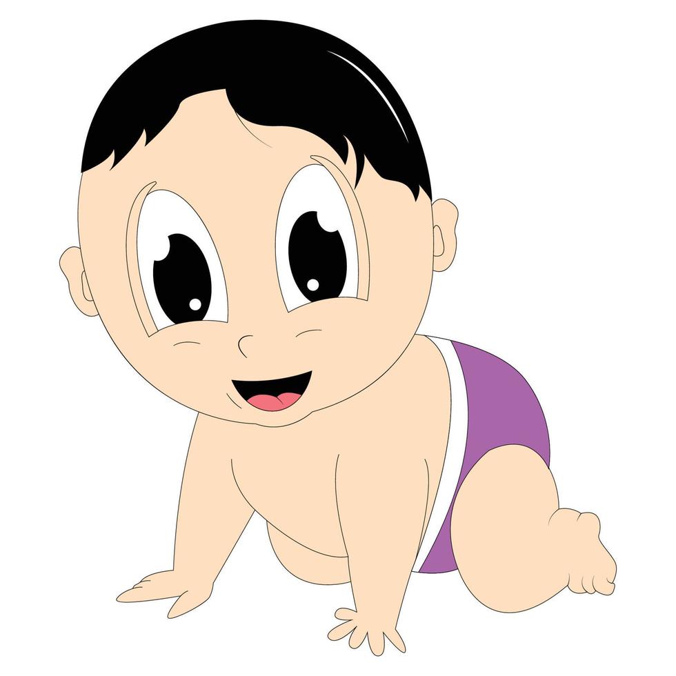 cute baby boy cartoon graphic vector