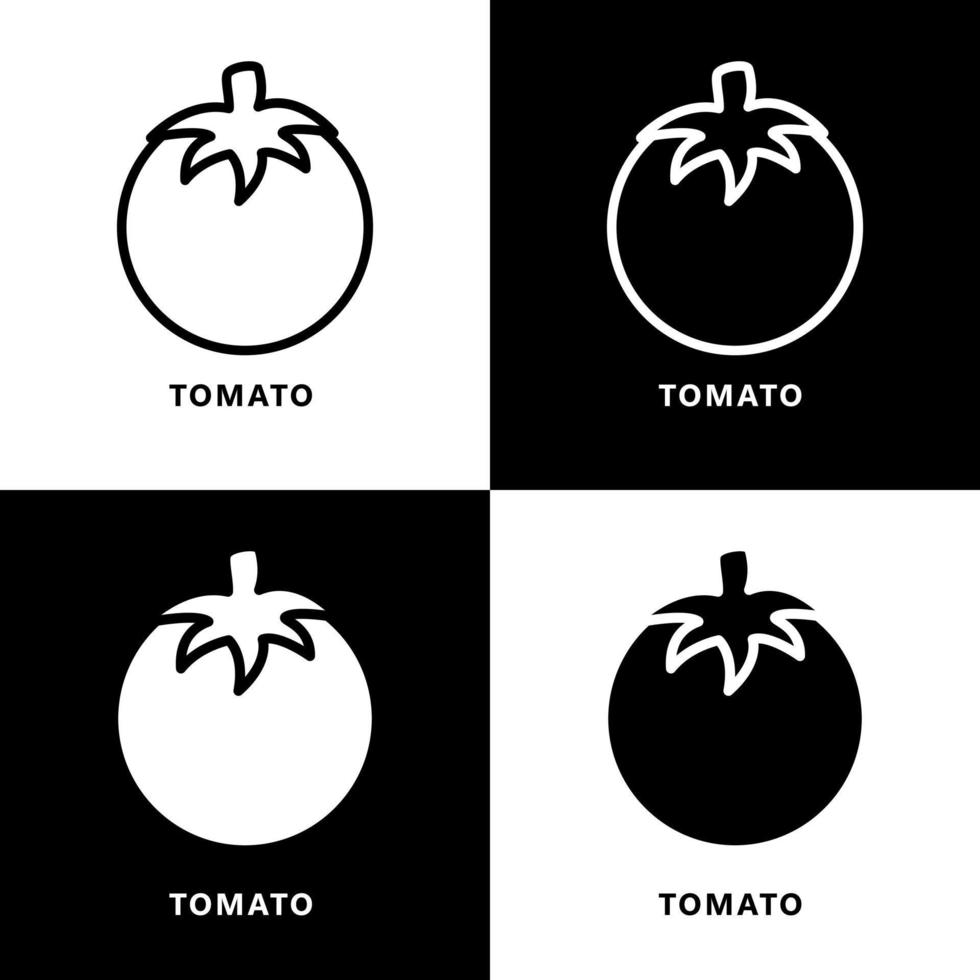 logotipo del icono de tomate. vector de ilustración de símbolo orgánico vegetal
