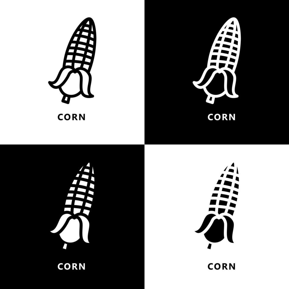 Corn Maize Icon Logo. Vegetable Organic Fresh Symbol Illustration Vector