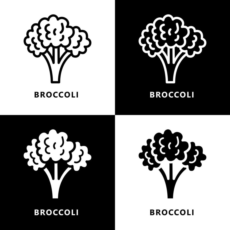 Broccoli Healthy Organic Vegetarian Food Icon Logo. Vegetable and Fruit Symbol Illustration Vector