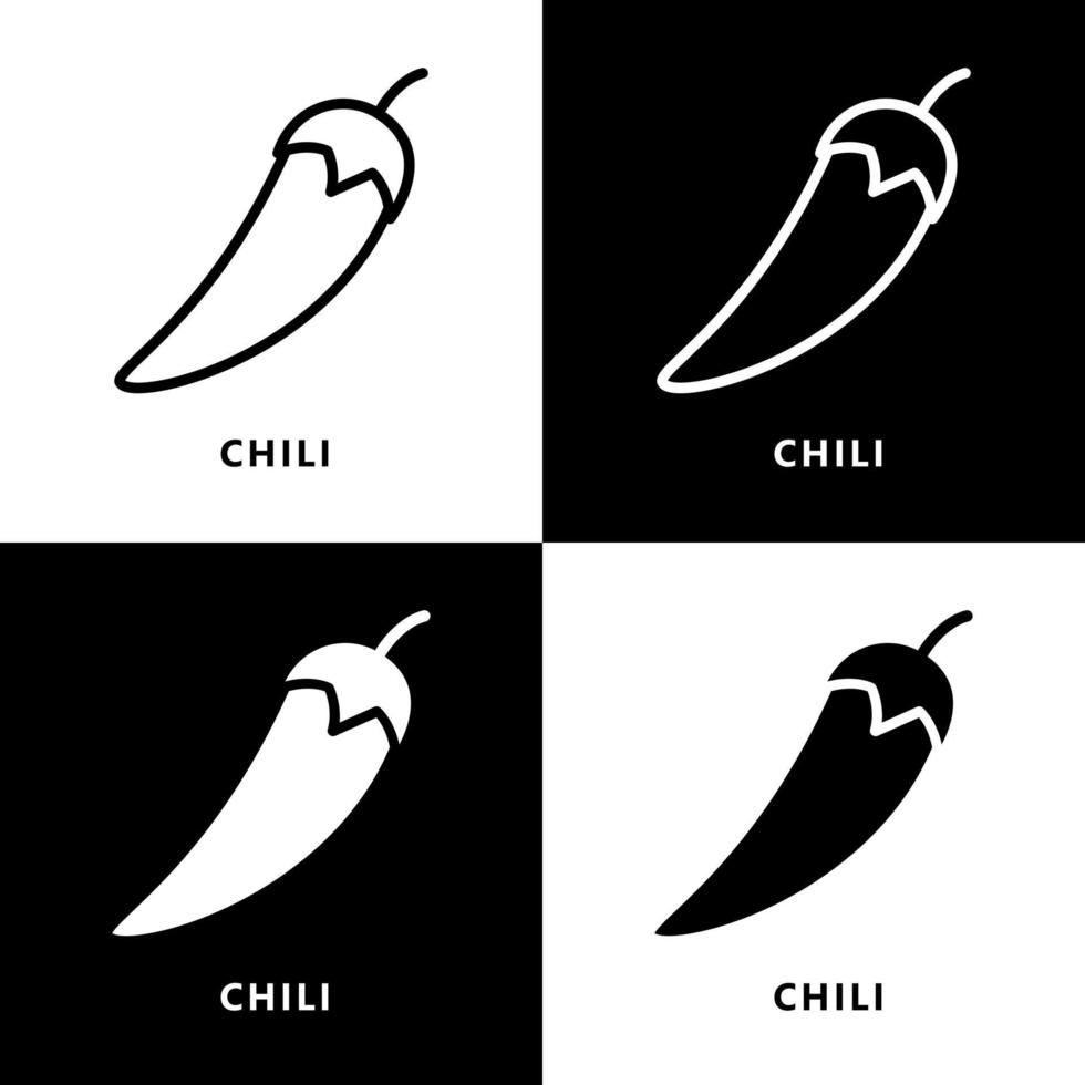 logotipo de icono de especias de chile. vector de ilustración de símbolo de vegetales y frutas