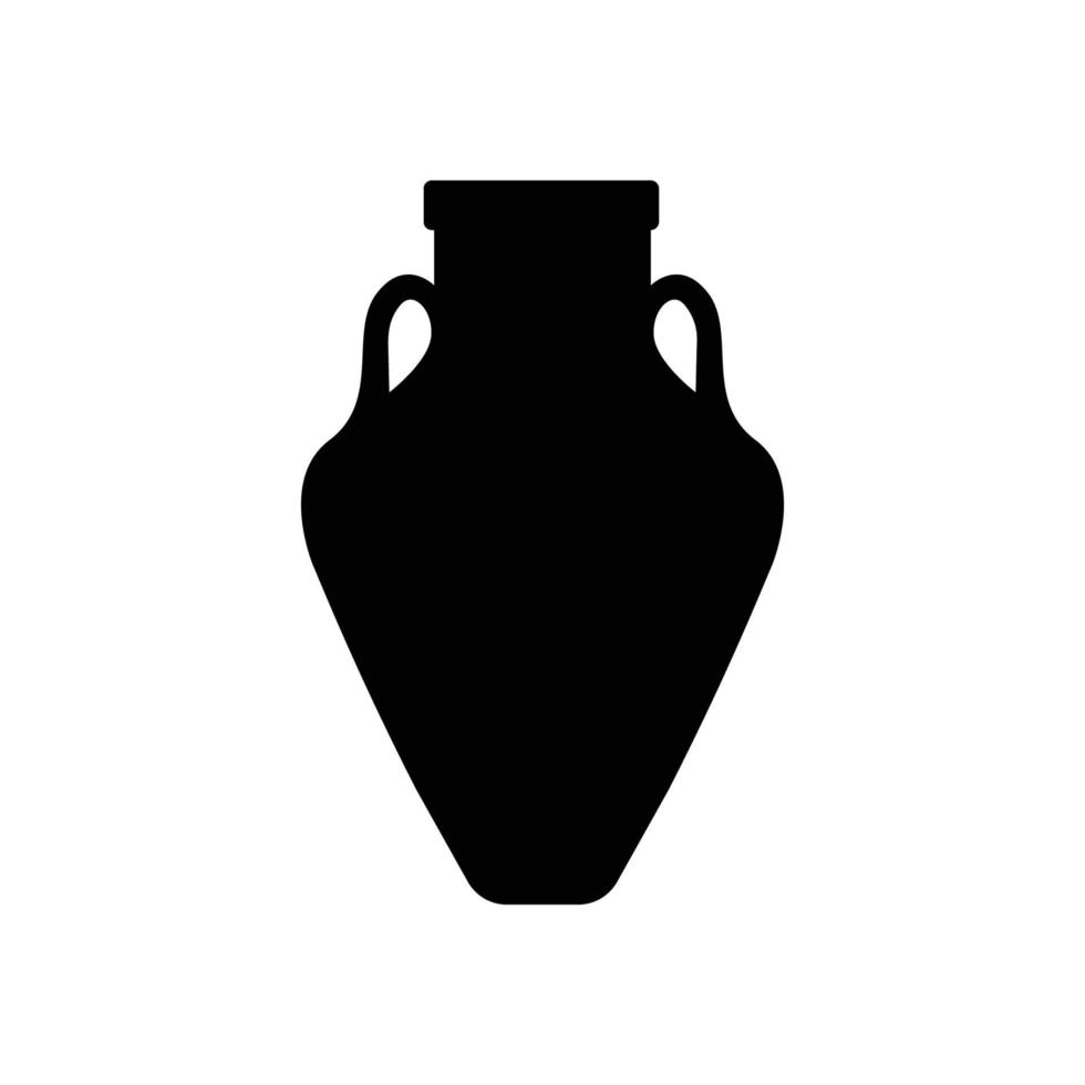 Clay Jar Silhouette. Black and White Icon Design Elements on Isolated White Background vector