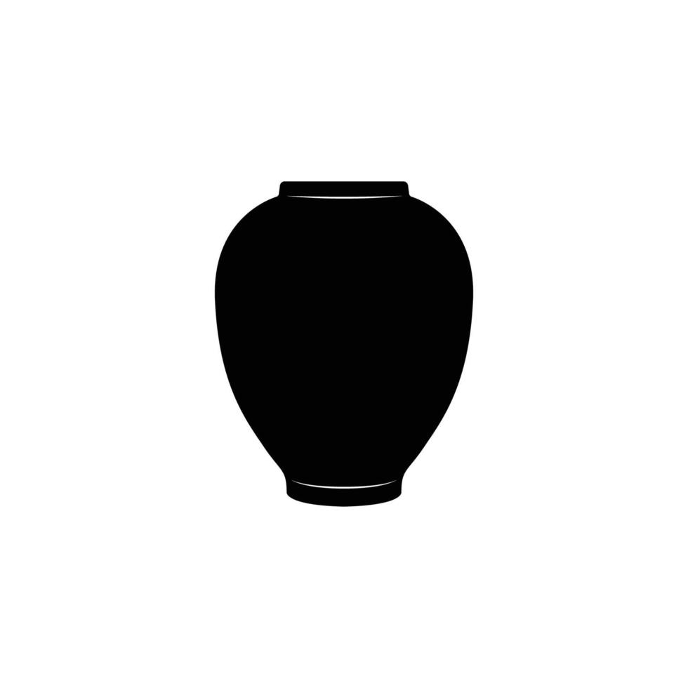 silueta de jarrón de cerámica. elementos de diseño de iconos en blanco y negro sobre fondo blanco aislado vector