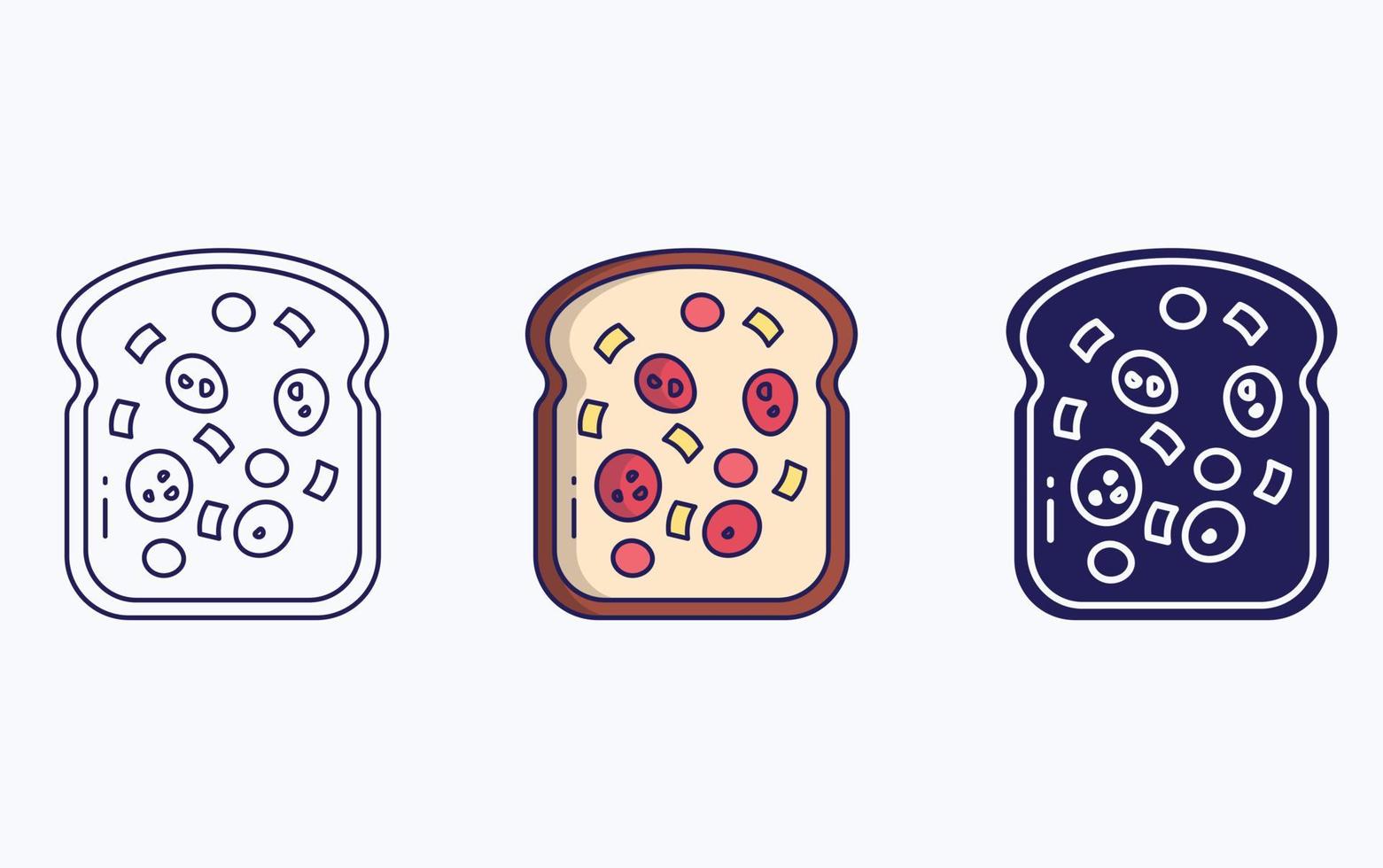 icono de ilustración de tostadas vector
