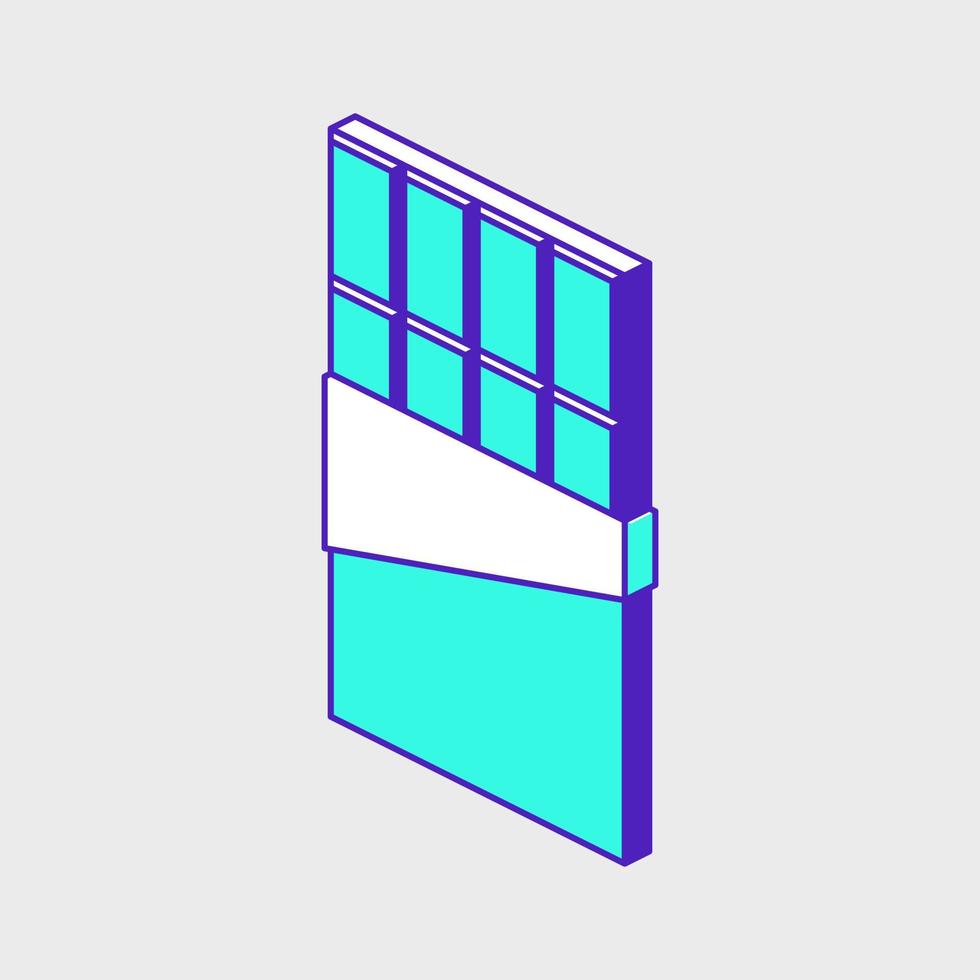 Chocolate bar isometric vector icon illustration