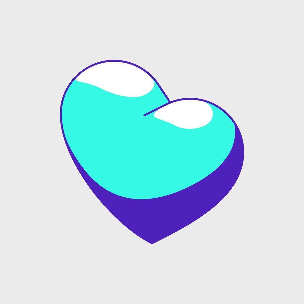Heart isometric vector icon illustration