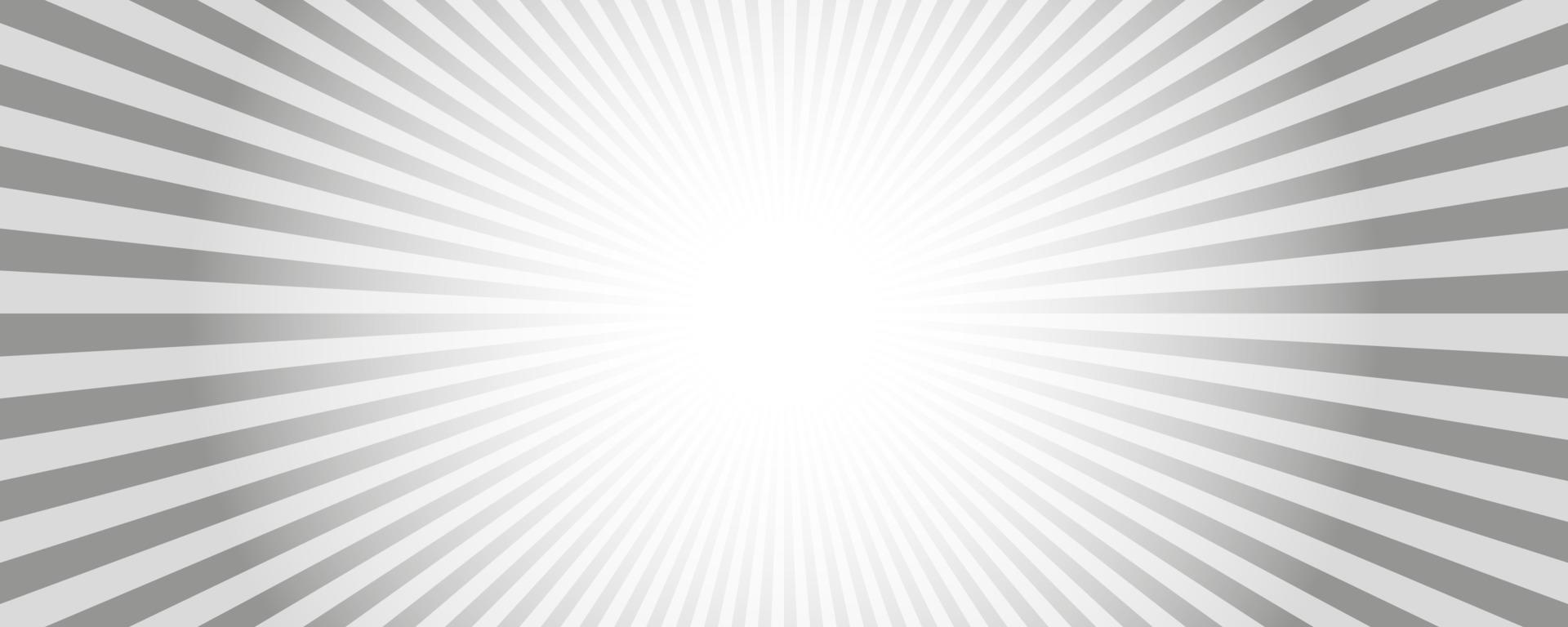 Sun rays background. White and grey radial abstract comic pattern. Vector explosion abstract lines backdrop