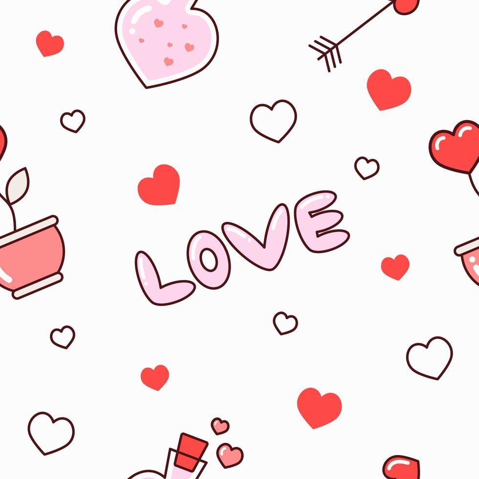 seamless pattern on the theme of valentine's day vector
